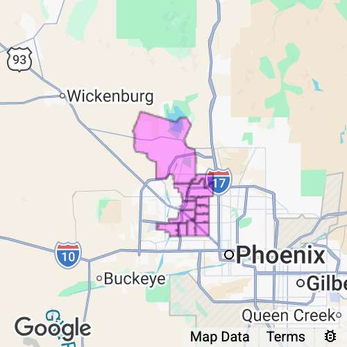 Maricopa County (Glendale) Arizona real estate agent mailing area
