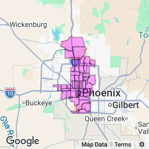 Maricopa County (Phoenix) Arizona real estate agent mailing area