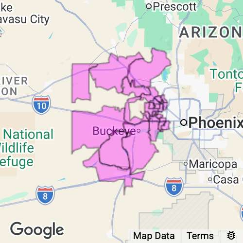 Maricopa County (West) Arizona real estate agent mailing area