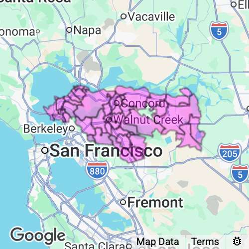 CONTRA COSTA county map