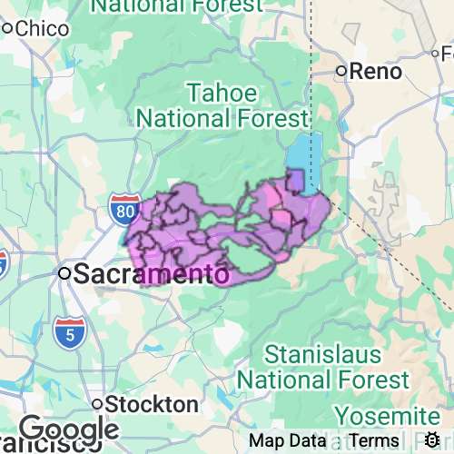EL DORADO county map
