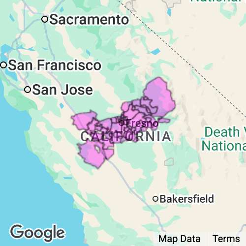 FRESNO county map