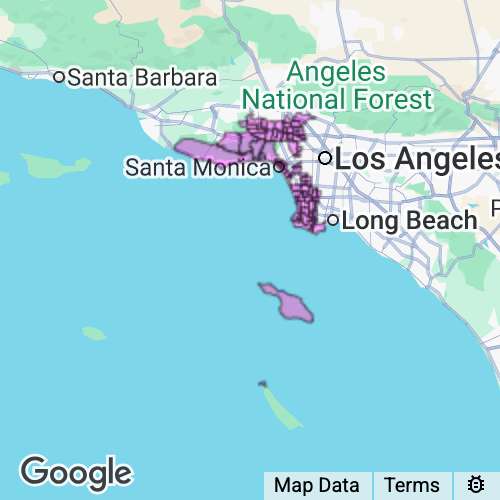 LOS ANGELES (West) county map
