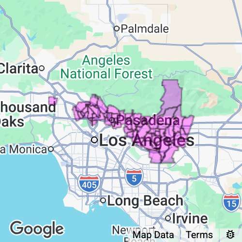 LOS ANGELES (Pasadena - West Covina - Pomona) county map