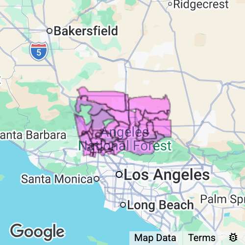 LOS ANGELES Santa Clarita - Lake LA county map
