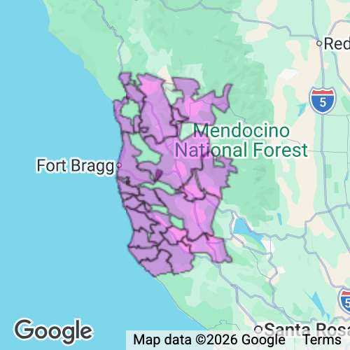 MENDOCINO county map