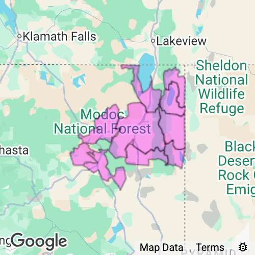 MODOC county map
