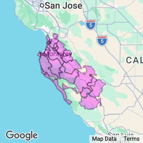 MONTEREY county map