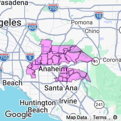 ORANGE (inland) county map