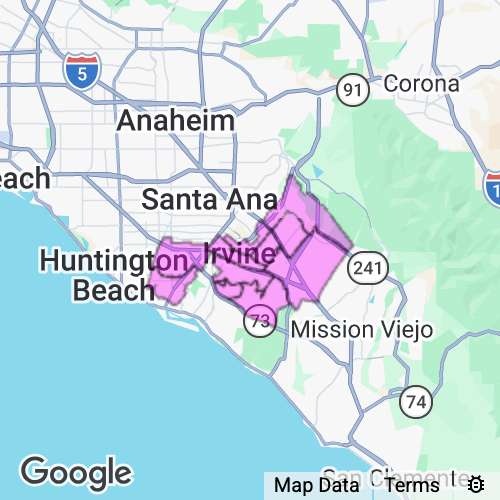 ORANGE (Irvine/Costa Mesa) county map