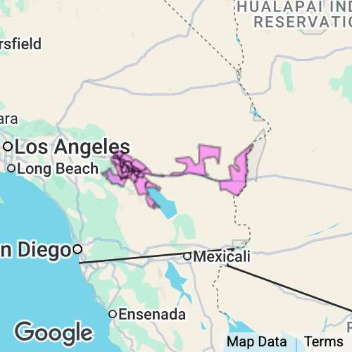RIVERSIDE (East) county map