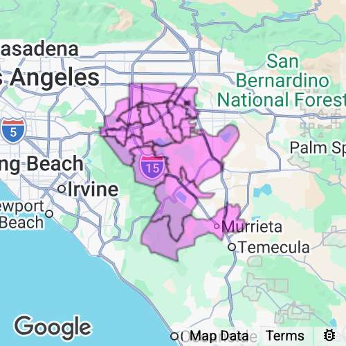 RIVERSIDE (West) county map