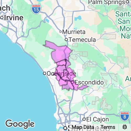 SAN DIEGO (Escondido area) county map