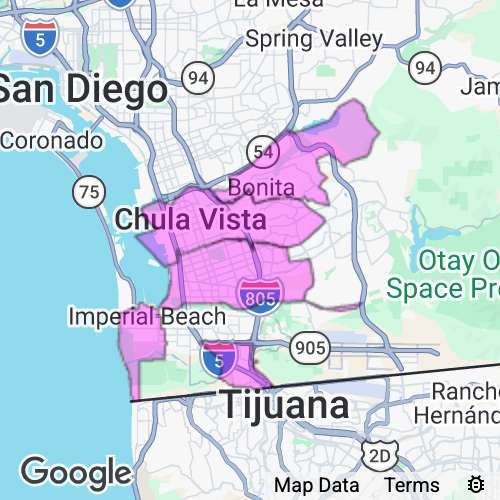 SAN DIEGO (Chula Vista area) county map