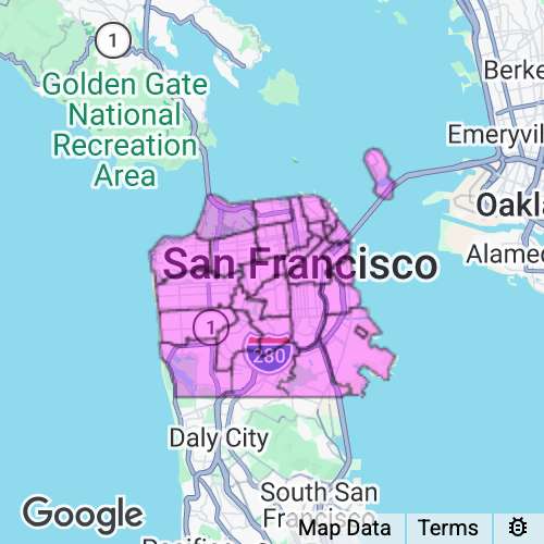 SAN FRANCISCO county map