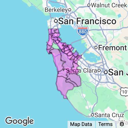 SAN MATEO county map