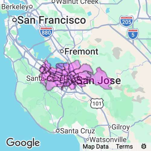SANTA CLARA county map