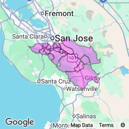 SANTA CLARA (South) county map