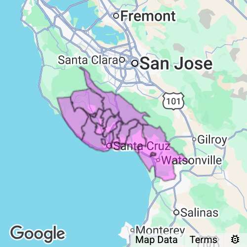SANTA CRUZ county map