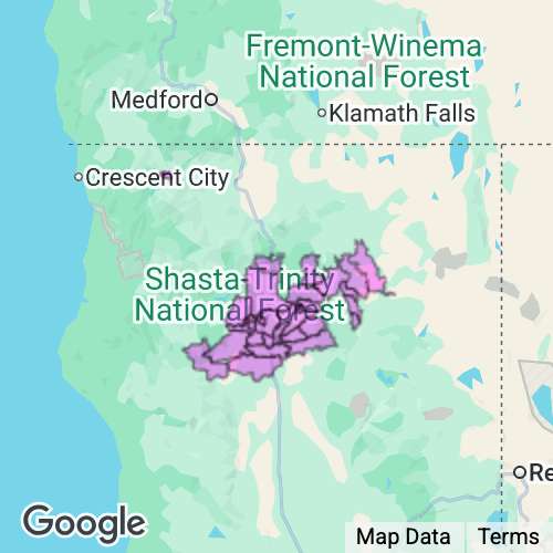 SHASTA county map
