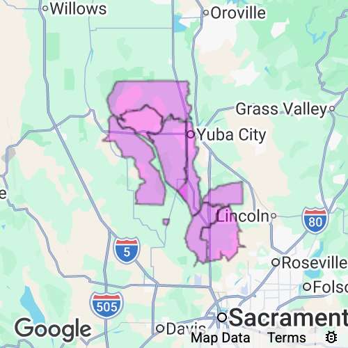SUTTER county map