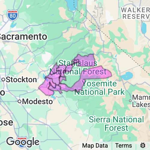 TUOLUMNE county map