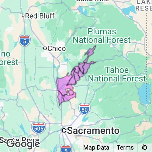 YUBA county map