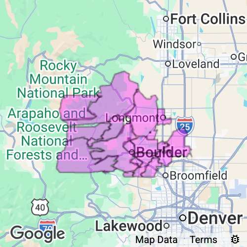 Boulder County Colorado real estate agent mailing area