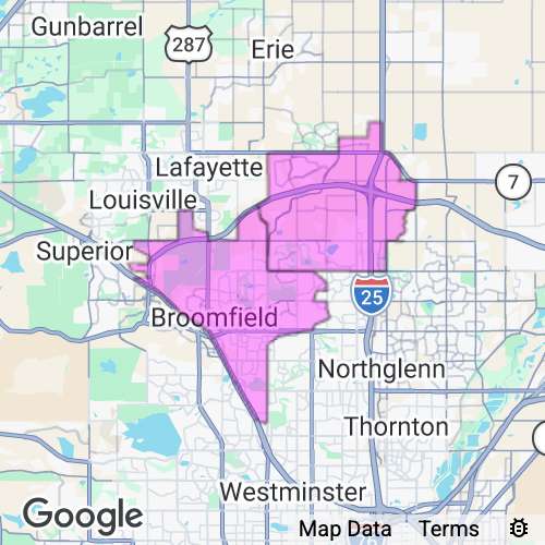 Broomfield County Colorado real estate agent mailing area