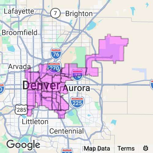 Denver County Colorado real estate agent mailing area