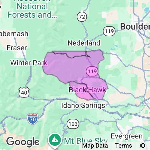 Gilpin County Colorado real estate agent mailing area