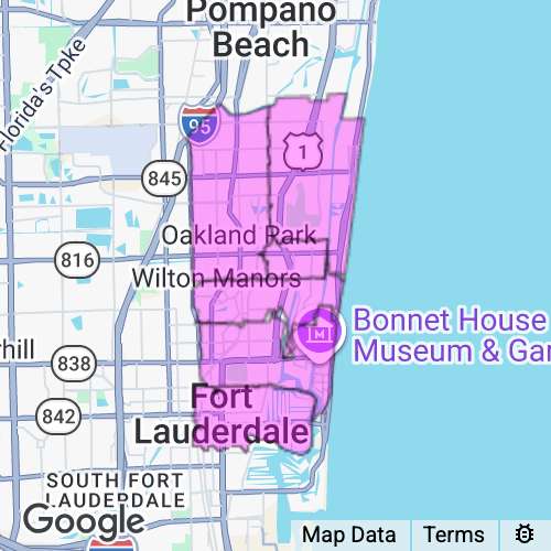 Broward County (Central East) Florida real estate agent mailing area