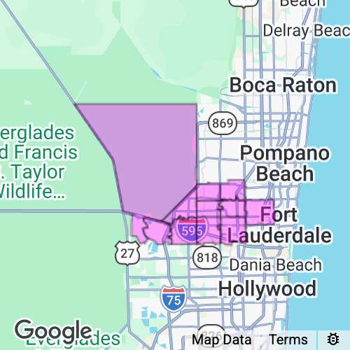 Broward County (West Central) Florida real estate agent mailing area