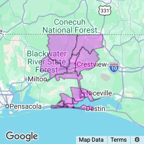 Okaloosa County Florida real estate agent mailing area