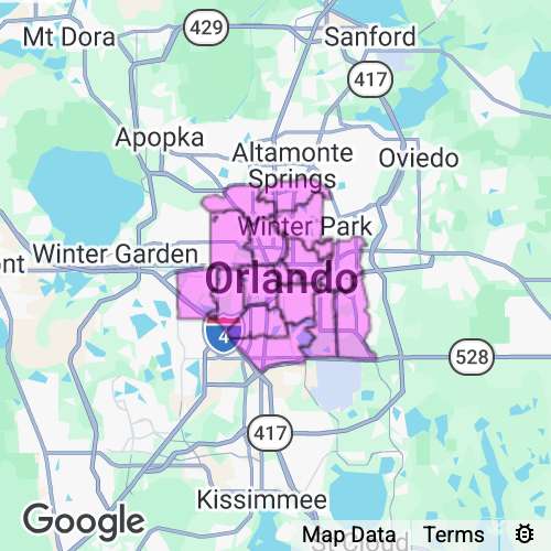 Orange County (Central) Florida real estate agent mailing area