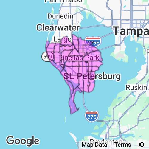 Pinellas County (South) Florida real estate agent mailing area