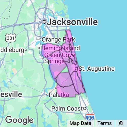 Saint Johns County Florida real estate agent mailing area