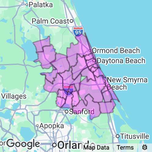 Volusia County Florida real estate agent mailing area