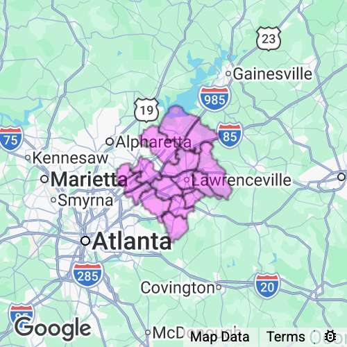 Gwinnett County Georgia real estate agent mailing area