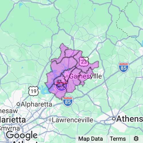 Hall County Georgia real estate agent mailing area