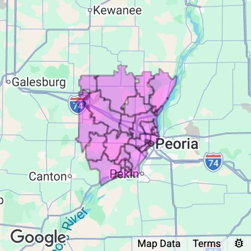 Peoria County Illinois real estate agent mailing area