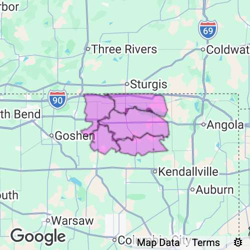 Lagrange County Indiana real estate agent mailing area