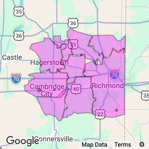 Wayne County Indiana real estate agent mailing area