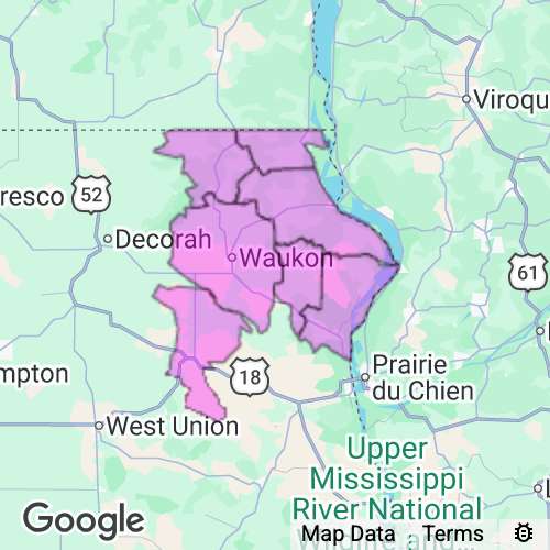 Allamakee County Iowa real estate agent mailing area