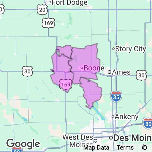 Boone County Iowa real estate agent mailing area