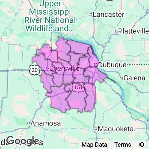 Dubuque County Iowa real estate agent mailing area