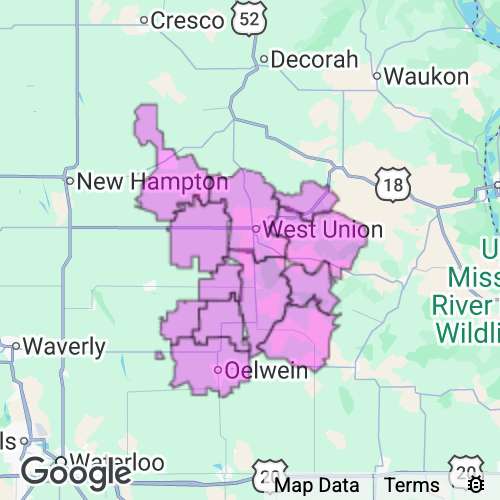 Fayette County Iowa real estate agent mailing area