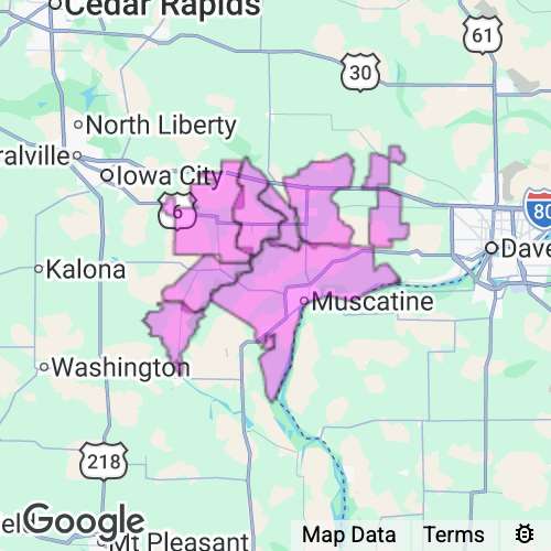 Muscatine County Iowa real estate agent mailing area