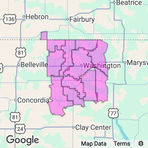 Washington County Kansas real estate agent mailing area