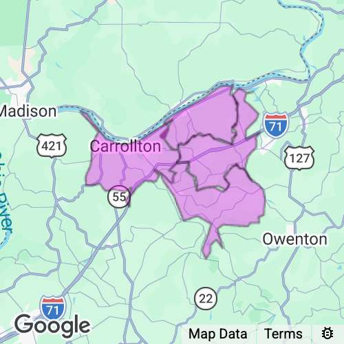 Carroll County Kentucky real estate agent mailing area